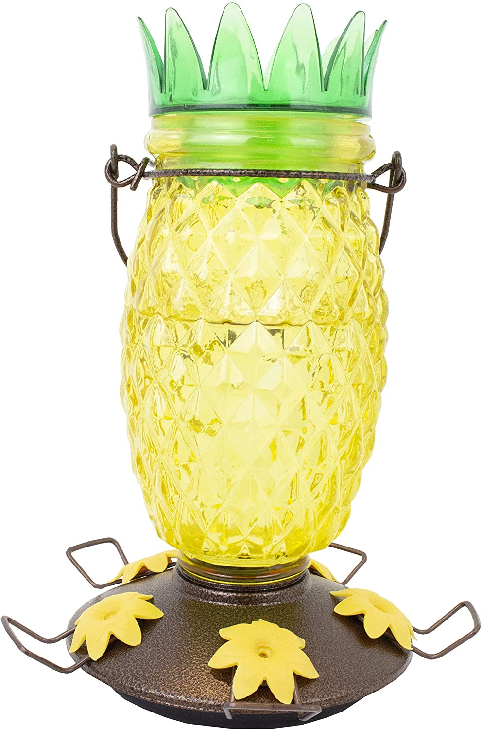 Perky-Pet Pineapple Top-Fill Glass Hummingbird Feeder 28 oz