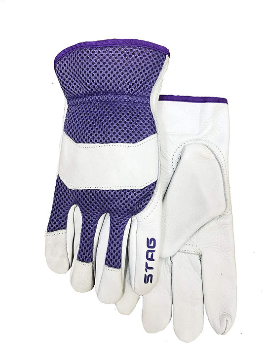 GOLDEN STAG WORK GLOVES, MESH BACK COWHIDE WOMEN'S