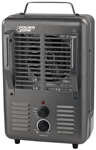 PowerZone DQ1001 Deluxe Portable Utility Heater, 12.5 A, 120 V, 1300/1500 W, 2 -Heating Stage, Gray