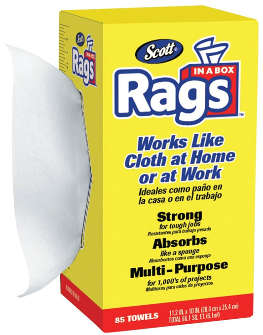 Scott Rags In A Box, Cellulose Fiber, White