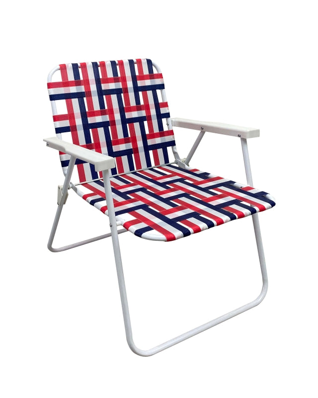 Folding Web Chair RWB with White Frame, 250 lbs Capacity