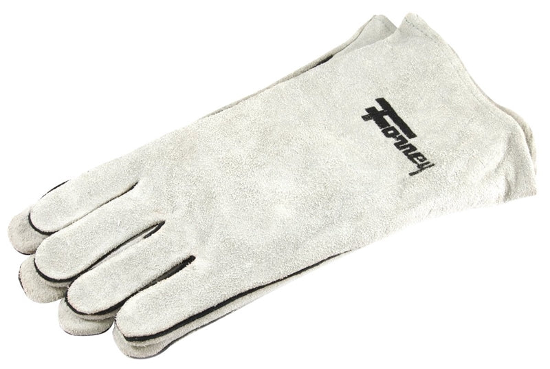 Forney Hide 55200 Welding Gloves Men's Large 13-1/2 in L, Gauntlet Cuff, Leather Palm, Gray, Wing Thumb