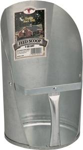 Little Giant Feed Scoop, 4 qt Capacity, Steel, Galvanized