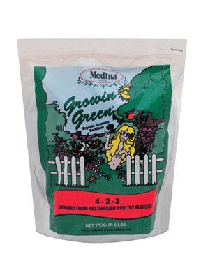 MEDINA GROWIN GREEN GRANULAR ORGANIC FERTILIZER 4-2-3 5LB BAG