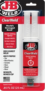 JB WELD CLEAR MULTI PURPOSE QUICK SETTING EPOXY .85FLOZ