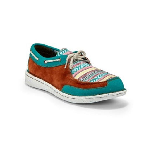 JUSTIN LADIES CASUAL BOATIE TURQUOISE