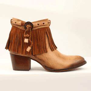 BLAZIN ROXX FRINGE ANKLE BOOT BROWN KYLA