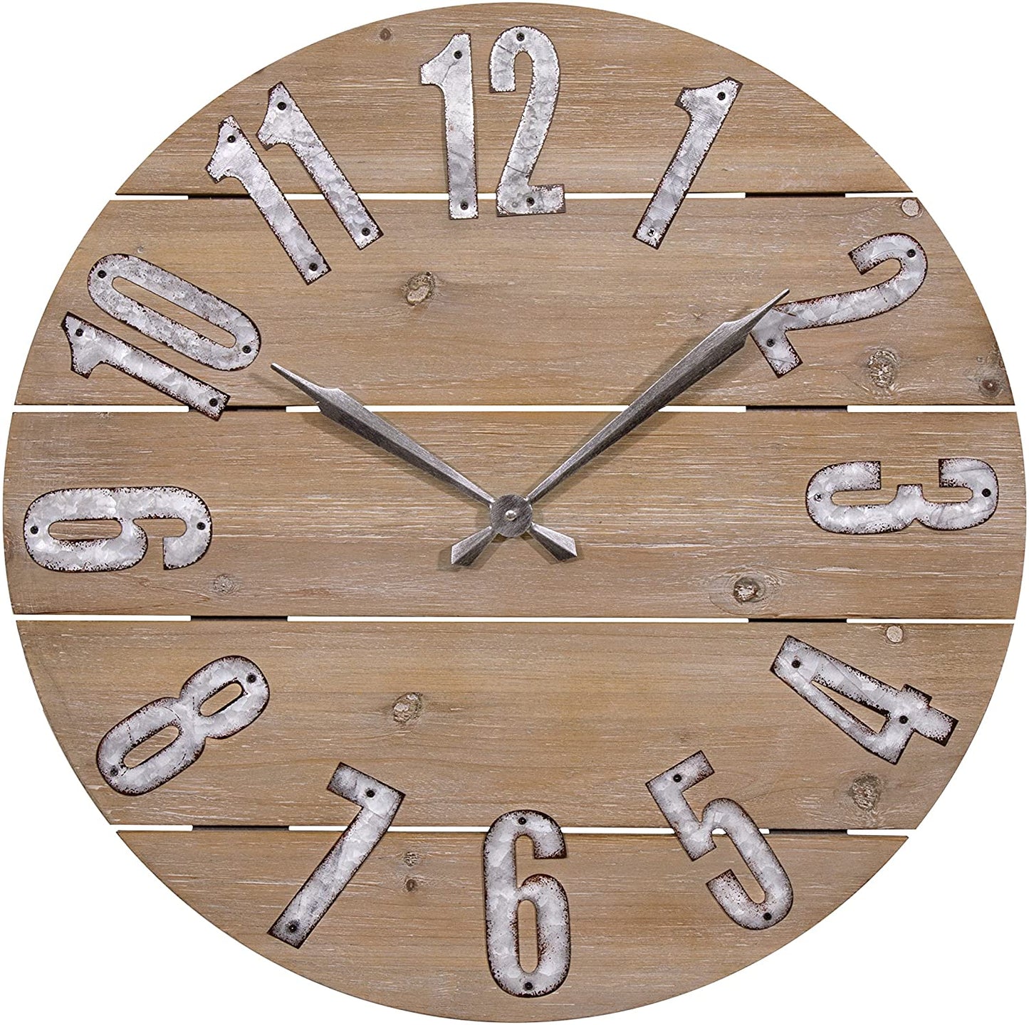 LaCrosse 23.5 Inch Rustic Wood Quartz Wall Clock