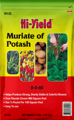 HI YIELD MURIATE OF POTASH 0-0-60 SOIL ADDITIVE 4LB