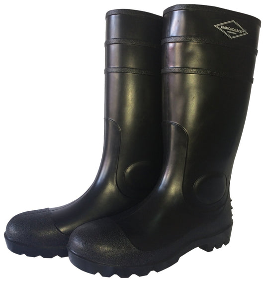 DIAMONDBACK BLACK PVC RUBBER RAIN BOOTS