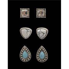 Silver Strike 3 Pair Earring Sets