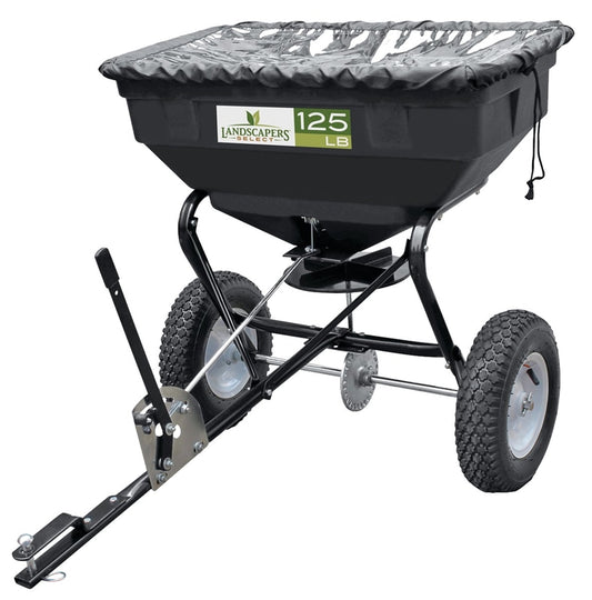 Landscapers Select Lawn Spreader, 25000 sq-ft Coverage Area, 125 lb Hopper, Steel Frame, Poly Hopper