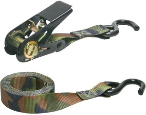 Ratchet Strap Tie Down 1"Wx8ftL, Polyester, Camo