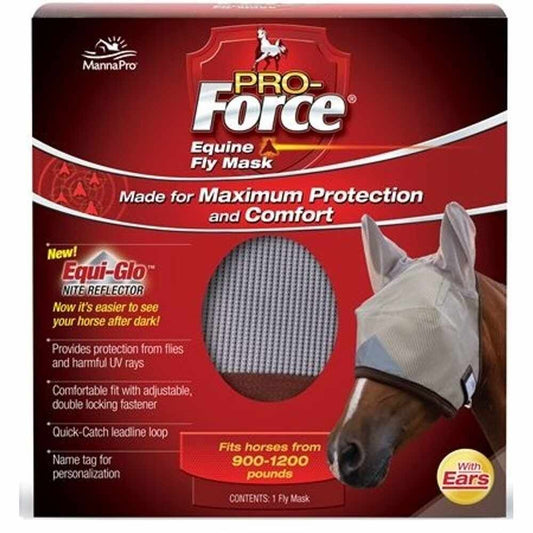 PRO FORCE EQUINE HORSE FLY MASK WITH EARS