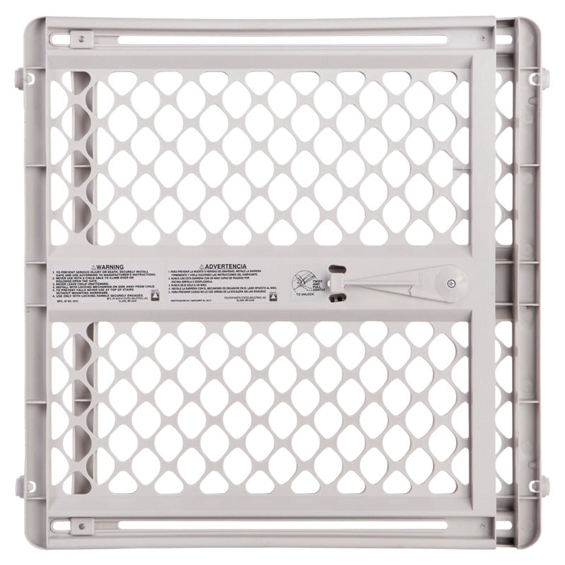 North States Supergate Child or Pet Gate, Classic Safety Gate, Plastic, Light Gray, 26"