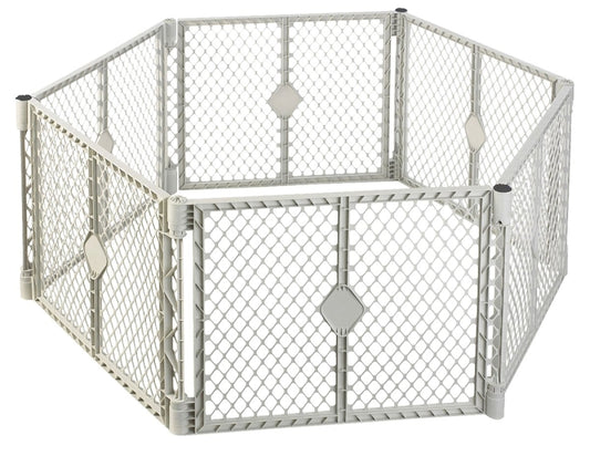 Toddleroo by North States Child or Pet Safety Gate, Plastic, Light Gray, 26"